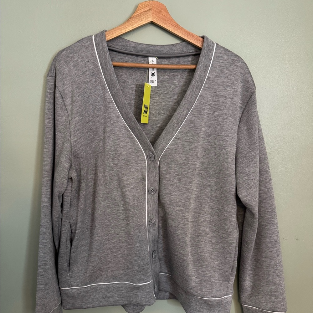 All in Motion Gray Button-Up Sweatshirt Cardigan
